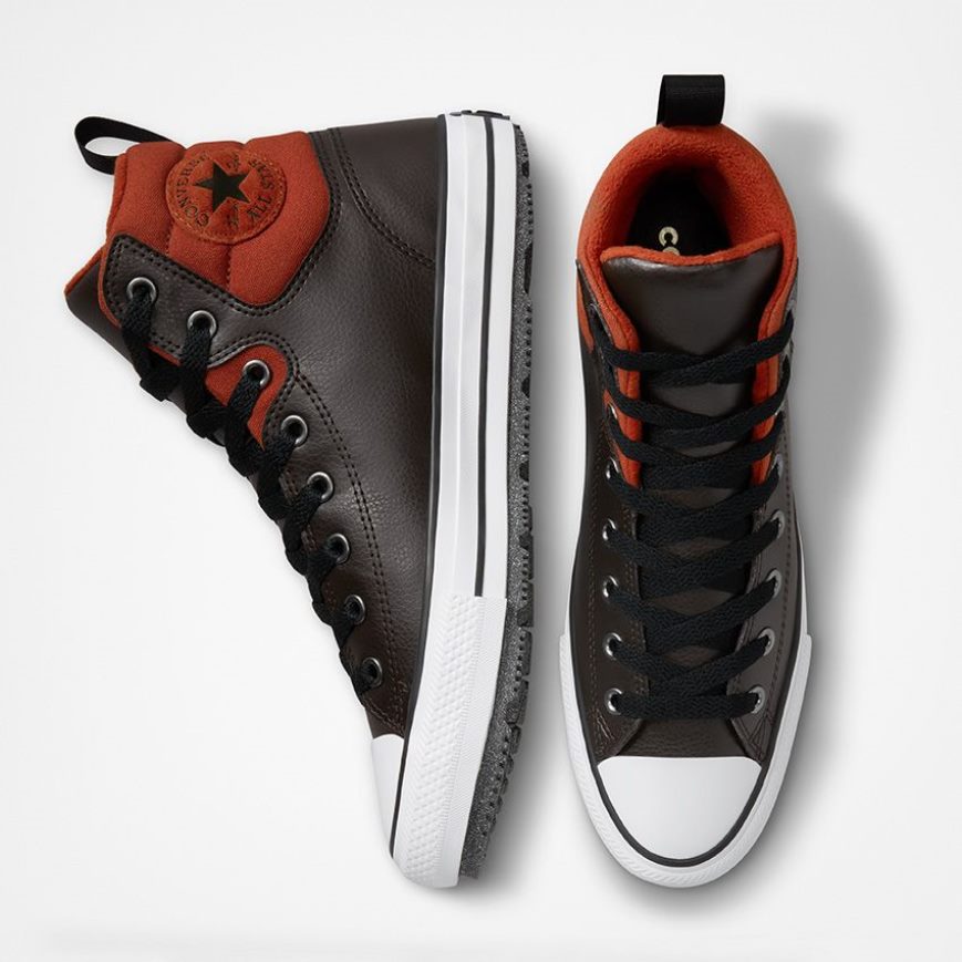 Botas de Inverno Converse Chuck Taylor All Star Berkshire Agua Resistant Cano Alto Feminino Marrom Laranja Pretas | PT R080P75